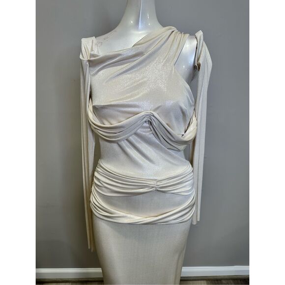Di Petsa Golden Moonlight Dress in Metallic Gold Size XL $2030 - Picture 6 of 15